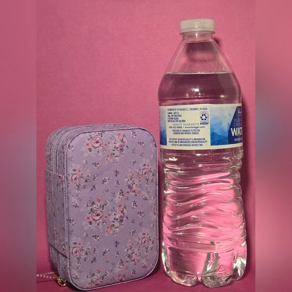 Purple Floral Zip Up Travel Jewelry Case - Picture 4 of 4